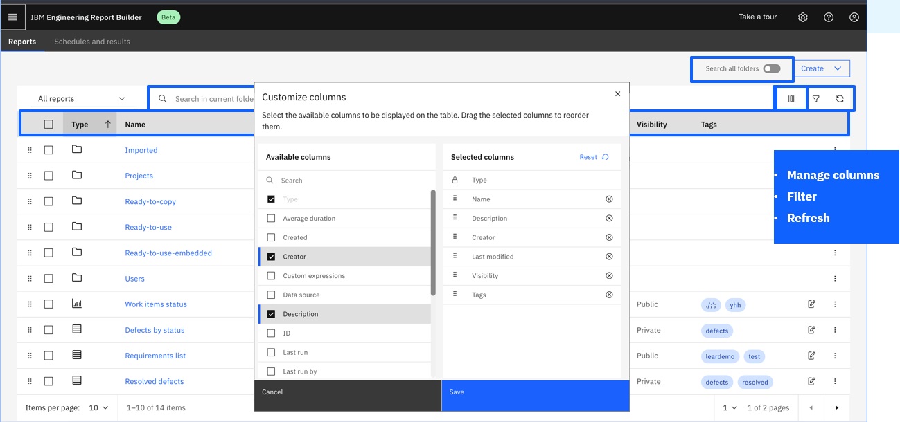 Reports Management and UI Showcase